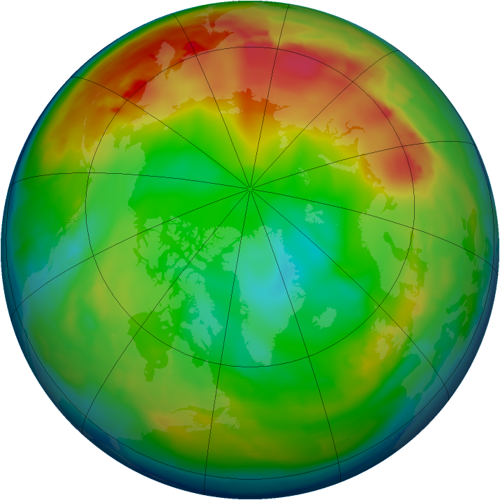 Arctic ozone map for 23 December 2009
